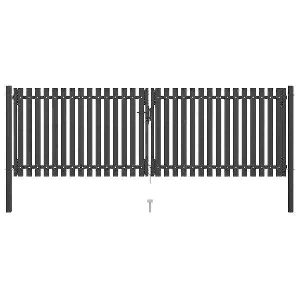 vidaXL Portail de jardin en acier 400x100 cm anthracite