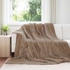 vidaXL Couvertures &agrave; jeter 6 pcs Camel 240 x 220 cm Toison
