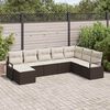 vidaXL Ensemble de canapé de jardin 8 pcs Marron Poly rotin
