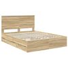 vidaXL Cadre de lit Ch&ecirc;ne Sonoma 150 x 200 cm Bois Ing&eacute;nierie