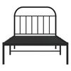 vidaXL Cadre de lit m&eacute;tal sans matelas avec t&ecirc;te de lit noir 100x190cm