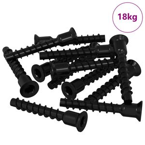 vidaXL Vis &agrave; t&ecirc;te de capuchon &agrave; douille 3072 pcs Noir 7 x 40 mm Fer