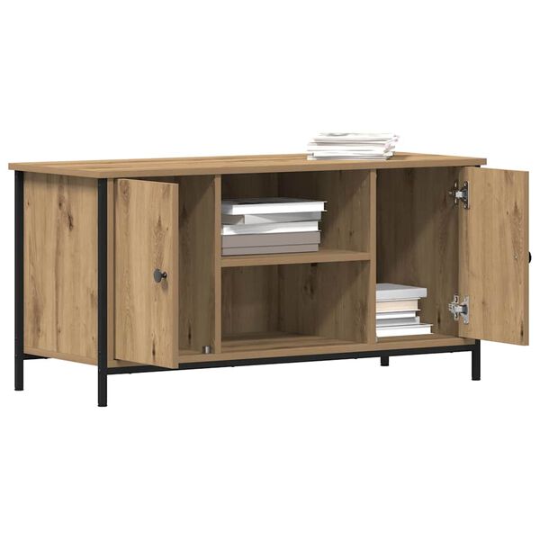 vidaXL Meuble TV ch&ecirc;ne artisanal 100 x 40 x 50 cm Bois d'ing&eacute;nierie