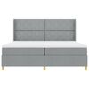 vidaXL Lit &agrave; ressorts avec matelas Gris clair 200 x 200 cm tissu