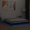 vidaXL Cadre de lit avec lumi&egrave;res LED sans matelas noir 140x200 cm