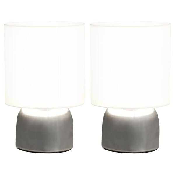 vidaXL Lampes de table 2 pcs Bouton tactile Blanc E14