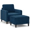 vidaXL Fauteuil avec repose-pied Bleu 60 cm Velours
