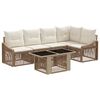 vidaXL Ensemble de canap&eacute; de jardin 6 pc Beige et blanc cr&egrave;me