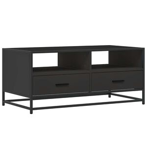 vidaXL Table basse noir 100x50x45 cm bois d'ing&eacute;nierie et m&eacute;tal