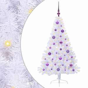 vidaXL Sapin de No&euml;l artificiel avec 150 LED Blanc 150 cm PVC et Acier