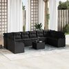 vidaXL Ensemble de canap&eacute; de jardin Noir polyrotin