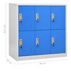 vidaXL Armoires &agrave; casiers 2 pcs Gris clair et bleu 90x45x92,5 cm Acier