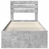 vidaXL Cadre de lit avec t&ecirc;te de lit B&eacute;ton 90 x 200 cm Pin massif