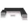 vidaXL Salon de jardin 12 pcs avec coussins Blanc Bois de pin massif