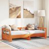 vidaXL Lit de jour sans matelas cire marron 90x200 cm bois pin massif