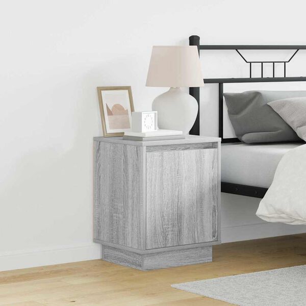 vidaXL Cabinet de chevet 2 pcs Gris 39 x 34,5 x 50 cm