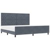 vidaXL Lit &agrave; ressorts avec t&ecirc;te de lit Gris fonc&eacute; 200 x 200 cm Velours