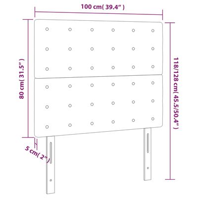 vidaXL Tête de lit à LED Cappuccino 100x5x118/128 cm Similicuir