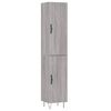 vidaXL Buffet haut Sonoma gris 34,5x34x180 cm Bois d'ing&eacute;nierie