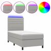 vidaXL Sommier &agrave; lattes de lit et matelas et LED Gris clair 100x200 cm
