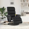 vidaXL Fauteuil inclinable de massage repose-pieds noir similicuir