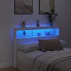 vidaXL Armoire t&ecirc;te de lit avec LED blanc 140x17x102 cm