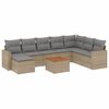 vidaXL Salon de jardin avec coussins 9 pcs beige r&eacute;sine tress&eacute;e