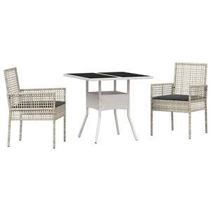 vidaXL Ensemble de salle &agrave; manger pour jardin 3 pc Gris clair