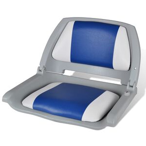 vidaXL Si&egrave;ge de bateau &agrave; dossier pliable et oreiller 48x51x41 cm