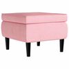 vidaXL Fauteuil &agrave; oreilles avec tabouret rose velours