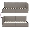 vidaXL Cadre de lit d'angle avec t&ecirc;te de lit Taupe 80 x 200 cm Velours