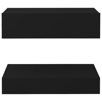 vidaXL Tables de chevet 2 pcs Noir 60x35 cm Aggloméré