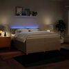 vidaXL Sommier &agrave; lattes de lit avec matelas Cr&egrave;me 200x200 cm Tissu