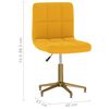 vidaXL Chaise pivotante de salle &agrave; manger Jaune Velours