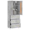 vidaXL Buffet haut Gris b&eacute;ton 69,5x34x180 cm Bois d'ing&eacute;nierie