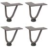 vidaXL Pieds en &eacute;pingle &agrave; cheveux pour table basse 4 pi&egrave;ces Acier naturel 10 cm Acier massif