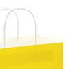 vidaXL Sacs en papier 250 pcs avec poign&eacute;es jaune 21x11x31 cm