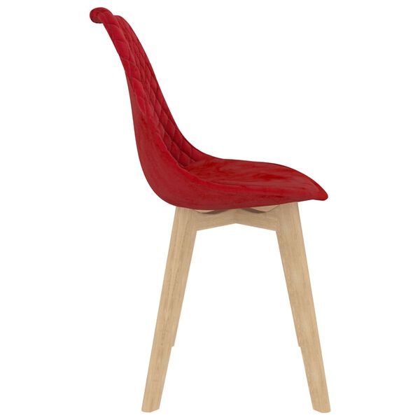 vidaXL Chaises à manger lot de 4 rouge velours