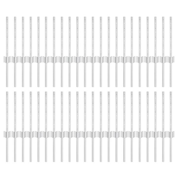 vidaXL Poteau de cl&ocirc;ture. 44 pcs Argent&eacute; 80 cm Acier