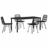vidaXL Ensemble de salle &agrave; manger pour jardin 5 pcs Noir