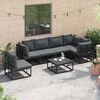 vidaXL Ensemble de canap&eacute; de jardin avec coussin 6 pcs Noir Aluminium