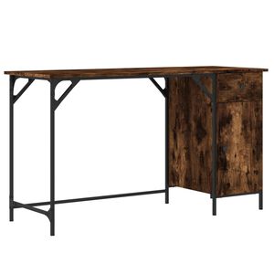 vidaXL Bureau d'ordinateur ch&ecirc;ne fum&eacute; 131x48x75 cm bois d&rsquo;ing&eacute;nierie