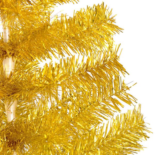 vidaXL Arbre de No&euml;l artificiel pr&eacute;-&eacute;clair&eacute; et boules dor&eacute; 240 cm PET