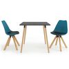 vidaXL Ensemble de salle &agrave; manger 3 pcs Noir et turquoise