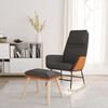 vidaXL Chaise &agrave; bascule avec repose-pied Gris fonc&eacute; Tissu