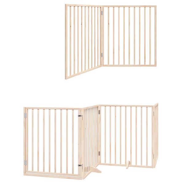 vidaXL Barri&egrave;re pour chien porte pliable 12 panneaux bois de peuplier