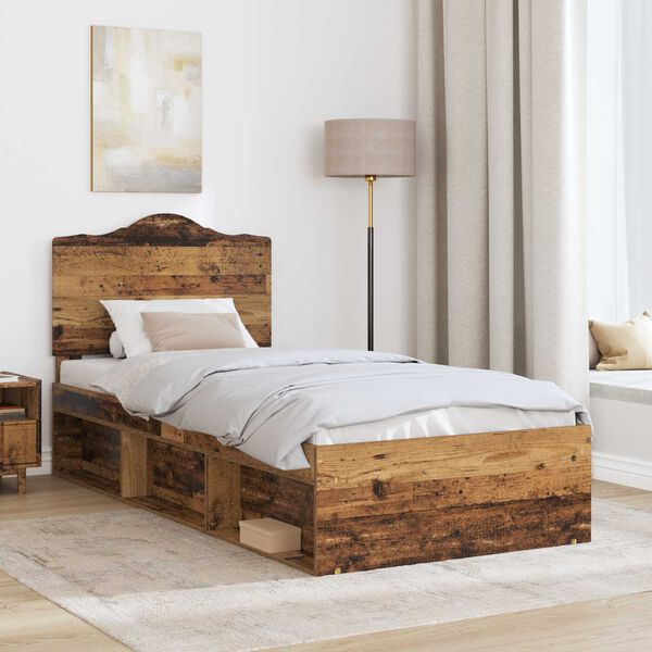 vidaXL Cadre de lit Bois ancien 90 x 200 cm Pin massif