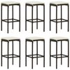 vidaXL Ensemble de bar de jardin avec coussins 7 pcs Marron