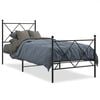 vidaXL Cadre de lit m&eacute;tal sans matelas avec pied de lit noir 75x190 cm