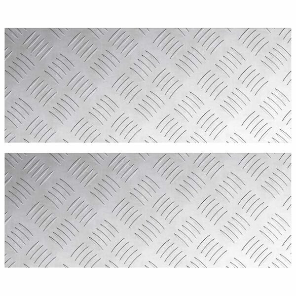 vidaXL Nez de marche Rectangulaire 2 pcs Argent&eacute; 50 x 20 cm Aluminium